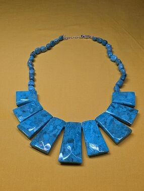 Genuine 925 Silver & Turquoise Bib Necklace ▪︎ Designer Sally Chanaratsopon